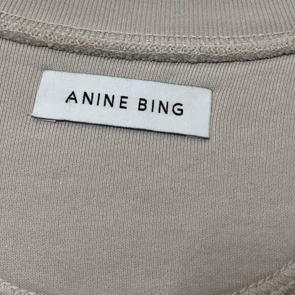 ANINE BING Tiger Muse Stone Crew Pullover Sweatshirt 100% Organic Cotton Size XS - Picture 8 of 15